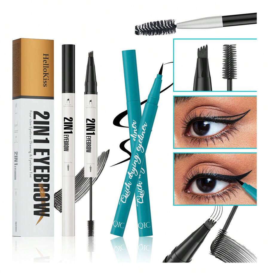 TendenciaKit Rimel Transparente Delineador Y Lápiz Cejas Liquido 4dCalidad premium - 1 - Ver 1