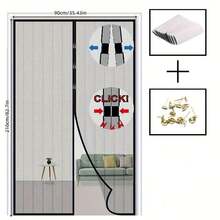 Magnetic Mesh Screen Door, With Easy-To-Clean Soft Net, Breathable And Effective Mosquito Proof, Ideal For Indoor/Outdoor Use, Mosquito Net - Multicolor - View 8