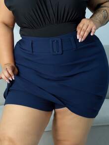 Plus Size Skirts - Azul Marino - Ver 2