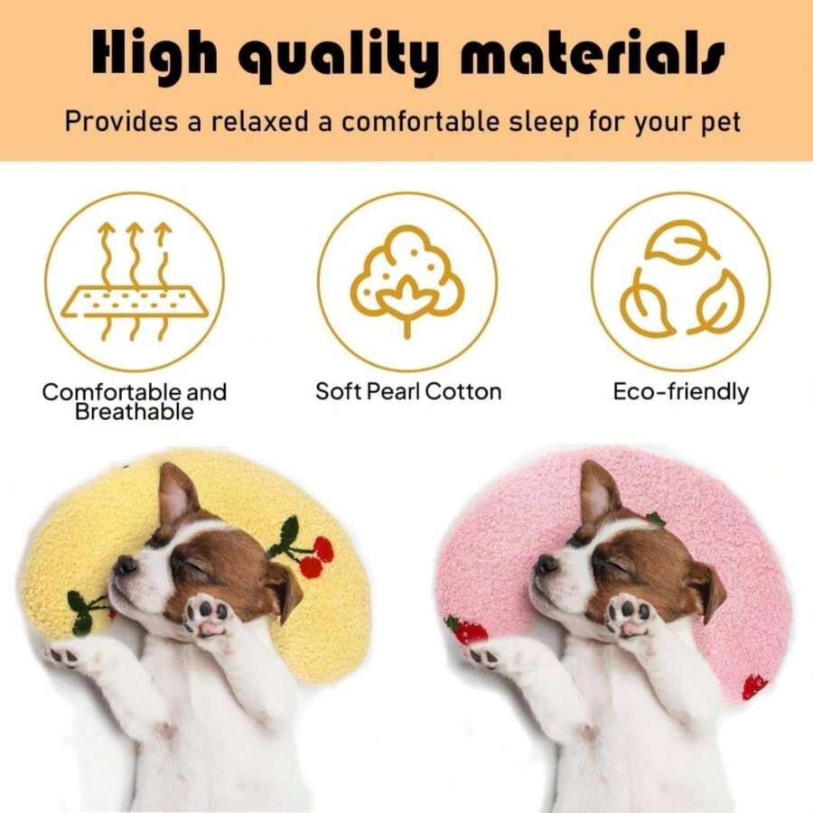 AdoPet U-Shaped Calming Pillow For Cats And Dogs - Super Soft Plush Fabric, Cozy Headrest, Neck Support For Deep Sleep, Kitten Headrest, Pet Bed (Blue) - Màu A - Xem 1