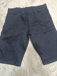 Bermuda Jeans Masculina lisa preta meida escura claro - Preto - Visão 1