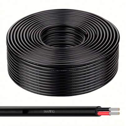 18AWG 双芯柔性PVC无氧铜电缆，适用于家居装饰、电气安装、LED照明 | 装饰线 | 电线、汽车音响线、汽车改装