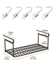 Expandable Under Cabinet Shelf,Foldable Shoe Rack, Extendable Under Shelf Storage With Removable Wire-Like Back For Pantry Cabinet, Laundry Room, Shoe Rack. Layered Partition, Shoe Rack, Hanging Basket, Storage Rack, Organizing Shoe Rack, No Drilling, Large Capacity - Multicolor - View 10