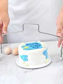 1pc Cake Slicer, Cake Layer Separator, Bread Cutter, Baking Tool, Back To School Cake And Bread, Layer Divider, Stainless Steel Cutter, Cutting Wire, Baking Tool, Cake Slicer - Multicolor - View 11