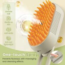 4-In-1 Pet Dog Steam Brush, Combines Massage, Cleaning, Dematting And Grooming Functions, Multi-Functional Pet Deshedding Brush Suitable For Cats And Dogs, Cat-Specific Anti-Static Cat Spray Brush, Rechargeable Steam Cat Brush, Pet Grooming Massage Brush, Cat Steam Brush, Self-Cleaning Silicone Brush Head, 360° Ergonomic Design - Multicolor - View 4