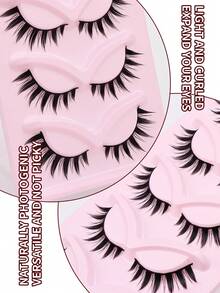 5对动漫风格浓密假睫毛，适合角色扮演和自然拉长妆容 - 濃密款 - 查看 6