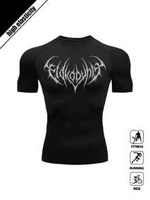 Men's Casual Outdoor Sports Quick-Dry Short Sleeve T-Shirt, Summer - Black - View 2