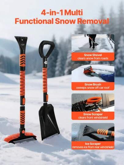 Snow Shovel And Snow Brush, 42 In Extendable Snows Broom & Ice Scraper With 180° Pivoting Brush Head, Non-Slip Grip, Portable Winter Snows Removal Tools For Cars Trucks SUVs Vehicle Multi-Functional Snow Shovel, 2025 New Upgrade Large-Capacity Lightweight Aluminum Portable Snow Shovel, Parent-Child Playing Snow Shovel, Snow Scraper And Brush, Detachable Scratch Free Ice Scraper With Ergonomic Foam Grip, New Foldable Snow Shovel Set, 4-In-1 Snow Shovel And Ice Removal Set For Cars, Universal Winter Snow Removal Tool For Car Windshield Window , Upgrade Emergency Snow Shovel For Driveway With Aluminum Handle, Large Capacity, Lightweight And Adjustable, Portable Survival Shovel For Home, Garden, Camping, Mud And Snowman