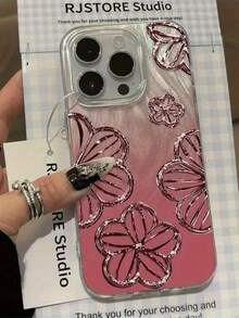 Ombre Glass Flower: Feather, Screen, Shell Lens Half-Wrapped Phone Case Compatible With Samsung Series, Compatible With Iphone Series, 14 Pro, 13 Series, 15 Plus, 14 Pro Max, 13 Series, 12, 14, 13 Soft Case, 12, 15 Pro Max, 16 Series, 17 Series - Camlet - View 3