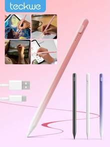 Teckwe 1支觸控螢幕觸控筆，通用細尖 iPad 筆，具磁吸功能，相容 iPhone/iPad/Android/平板電腦及其他觸控螢幕，4色可選 - 彩色 - 查看 1