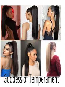 20 Inch Straight Synthetic Hair Ponytail Extension, Smooth & Natural For Daily Wear - Multicolor - View 6