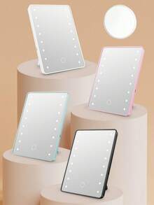 LED Makeup Mirror, Lighted Vanity Mirror With 3 Lighting Modes, Tabletop Cosmetic Mirror, Dual Power Supply, Portable Makeup Mirror For Dorm, Office Desk, Birthday, Graduation, Holiday Home Decor, Student Gift, Multifunctional Vanity Mirror For Bedroom, Travel, Ideal Gift For Women On Valentine's Day, Mother's Day - Multicolor - View 11