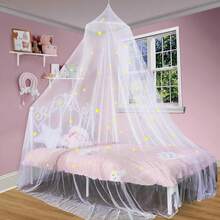Oaoleer 1PC Canopy For Girls Bed With Pre-Glued Glow In The Dark Stars - Princess Mosquito Net Room Decor,Bed Canopy For Girls With Glowing Stars - Canopy Bed Curtains | Fits Single, Twin, Full, Queen Size Kids - Princess Bed Canopy - Multicolor - View 12