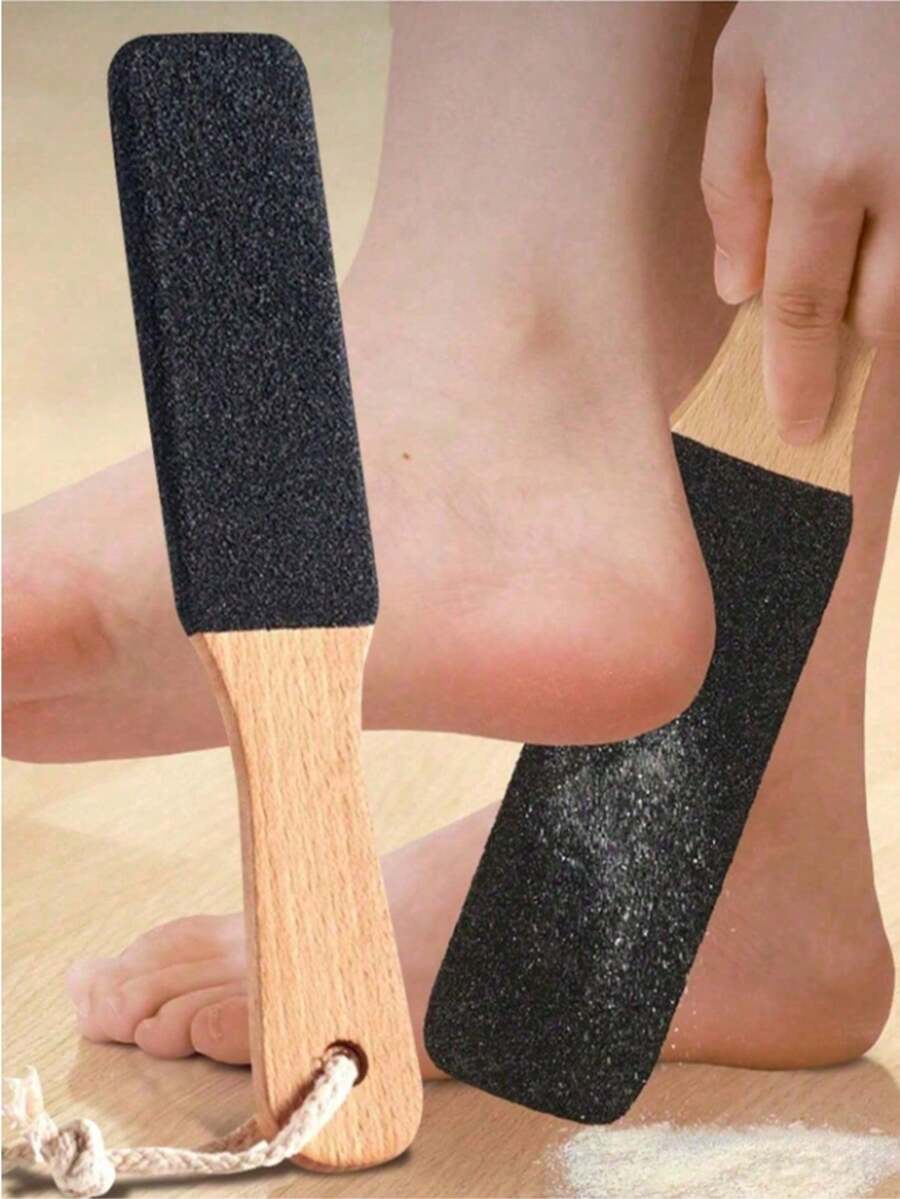 1 Pc Professional Foot File With Natural Bamboo Handle, Deep Exfoliating Callus Remover, Home SPA Care, Say Goodbye To Rough Feet - 1PC - View 1