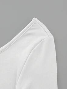 Bộ áo liền quần nữ AiTyi, kiểu dáng vừa vặn, tối giản, cổ chữ U, tôn dáng, thời trang, gợi cảm, đa năng, thích hợp cho hoạt động ngoài trời, thể thao, lễ tốt nghiệp, tựu trường, lễ Phục sinh, mùa đông, chất liệu dệt kim, tay dài, thanh lịch, màu trắng mùa xuân. - trắng - Xem 7