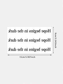 1pc Fashionable Niche Inspirational English Tattoo Sticker, Dark Vibe, Waterproof & Sweat-Proof, Suitable For Shoulder, Back, Arm - LA-646 - View 4