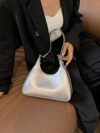 2026 Fashionable Casual Women Handbag Shoulder Bag, Minimalist Solid Color Versatile For Commuting