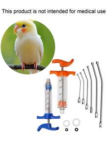10ml/20ml Blue & Orange Bird Feeding Tube With Stainless Steel Curved Gavage Nozzle, Plastic Feeder Suitable For Parrots, Pigeons, Small Animals And Pet Birds - Multicolor - View 11