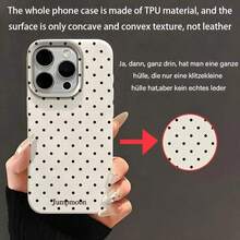 1pc Polka Dot Textured Matte Milky White Full Body Shockproof TPU Fashionable Phone Case Suitable For IPhone 17 16 15 14 13 12 11 17 Pro Max, A55/54/53/52/51, S25/24/23/22/21 Series, Unisex - 款式3(1PC) - 查看 4