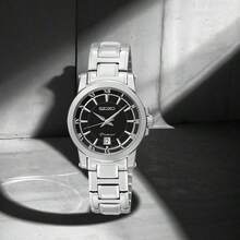 Seiko Watches For Ladies Premier Black Dial Quartz Watch Sapphire Crystal Stainless Steel Date Display Classic Wristwatch. SXDF43J1 - Black - View 4