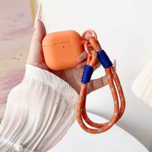 Compatible With Apple Pro 3 Protective Case, 2025 New Silicone Protective Cover, Compatible With AirPods Pro 2 With Lanyard, Compatible With AirPods 4 Phone Case, Travel Accessories, Fashionable Protective Case, Scratch-Resistant, Skin-Friendly Case, Durable Earphone Case, Includes New Braided Wrist Strap - Starry Orange - View 11