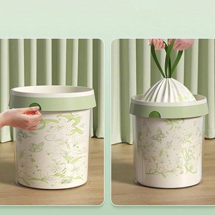 50pcs Gallon Trash Bags Drawstring Tear-Free Separated Plastic Can Liner For Bathroom Office Home Bedroom Small Garbage Basket Bags White - A - View 1