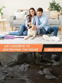 大型犬咀嚼玩具 - 耐用发声拉绳玩具，适合大型犬，毛绒咀嚼玩具，可用于训练和玩耍 - 彩色 - 查看 6