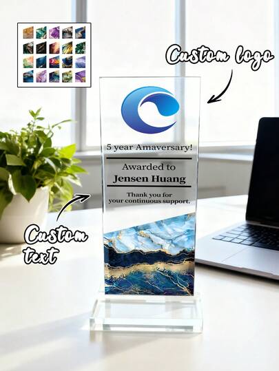 Customize Personalized Acrylic Award Plaque,Custom Text And Logo,Anniversary Gift For Him, Couple Gift,Unforgettable Gratitude Gift For Celebrating Special Days,Custom Corporate Recognition Trophy,Employee Award Plaque - Retirement Or Appreciation Gift For Staff & Manag
