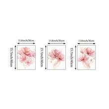 3 piezas Impresiones de lienzo con flores elegantes doradas, rosas y grises | Arte de pared botánico moderno para dormitorio, sala de estar u oficina, póster de plantas abstractas, regalo para ella, sin marco - Multicolor - Ver 9
