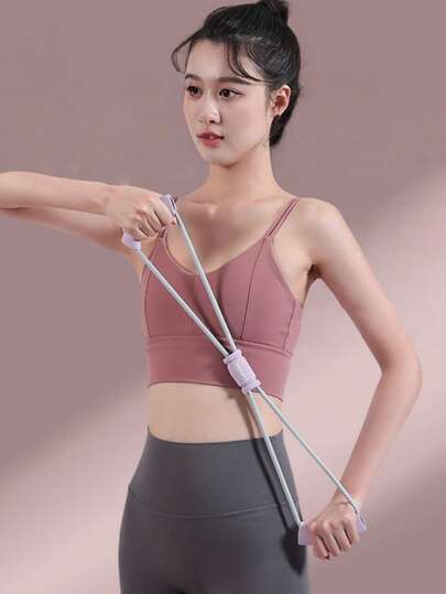 1pc 8-Shape Resistance Band, Yoga Chest & Back Expander Pull Rope, Fitness Exercise Equipment