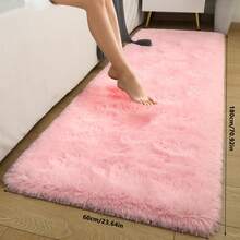 1 pieza Alfombra de lujo suave y esponjosa - Peluda, antideslizante, lavable a máquina, resistente a la decoloración, tacto suave, adecuada para sala de estar, dormitorio, decoración del hogar, decoración de la habitación, alfombra de acento, revestimiento de piso - Rosa Pálido - Ver 16