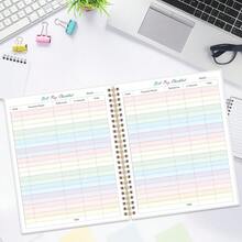 Bill Tracker Notebook - Monthly Bill Organizer & Planner For Personal Budgeting Financial, Monthly Bill Payment Checklist, 8.5\ X 11\, Pink Flowers - PinkFlowers - View 8
