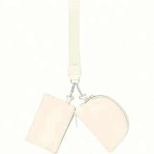 Integrated Portable Card Holder And Small Coin Purse, Multifunctional Zipper Wrist Keychain Organizer, TSA Approved, Casual Style, Polyester Material, No Power Required - 粉色 - 查看 9