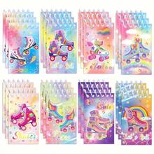 8 Peças Caderno com Rodas de Patins Brilhantes - Mini Caderno com Design Engraçado de Patinação, Presente de Aniversário Perfeito e Escrita Criativa, Item com Tema Esportivo | Arte de Capa Colorida | Encadernação Espiral, Mini Caderno - Tamanho Único - Visão 11