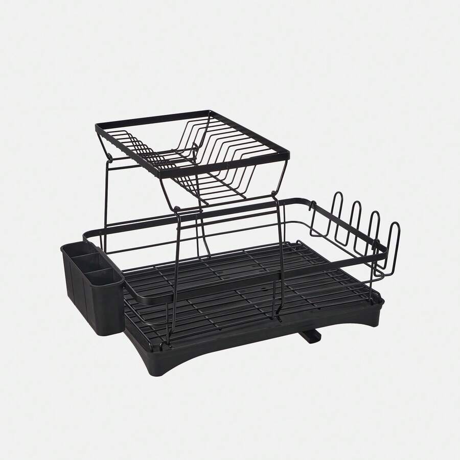 Hawthyhome 2 Tier Dish Rack With Cutlery Holder, Over The Sink Dish ...