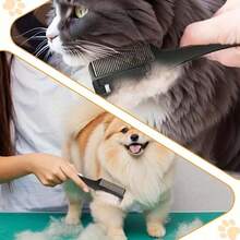 1 Pc Pet Razor Comb With 10 Replacement Blades, 2-In-1 Dog And Cat Hair Trimmer, PP Material Double-Sided Cutting Comb Suitable For Various Breeds, Trimming Tool For Hair Removal And Thinning - Multicolor - View 7