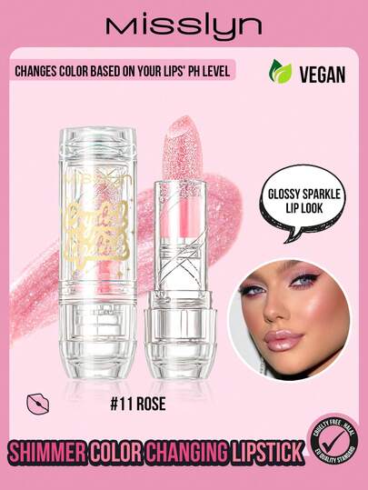  أحمر شفاه قابل للتغيير اللون من ماركة MISSLYN، أحمر شفاه ترموكروميك، لمعة اللؤلؤ، غير لزج، مرطب، وردي فاتح طبيعي جميل، لمعة متألقة، مستحضرات تجميل ماركة، مناسب للنساء والفتيات، مثالي للشتاء، يناسب أسلوب رجعي Y2K، حفلات موضة، مناسب لهدايا عيد الميلاد وعيد الحب والسنة الجديدة، أفضل لون، نباتي، خالي من التجارب على الحيوانات
