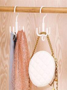 360-Degree Rotating Hook, Multifunctional Four-Claw Wardrobe Bag Hook, Four-Claw Tie Hook, Belt Storage Rack - Multicolor - View 8