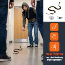 带绳夹的恶作剧蛇，高尔夫球蛇恶作剧，夹式恶作剧蛇，橡胶蛇，带绳恶作剧蛇，恶作剧蛇玩具，逼真橡胶蛇恶作剧玩具，蛇玩具 - 彩色 - 查看 5