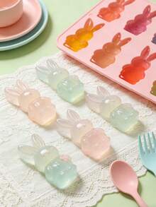 1pc Easter Bunny Shaped Cake Mold, Silicone Baking Mold, Easy To Clean And Release, French Chocolate Mousse Mold, Suitable For Home Baking, Birthday Party, Spring Event Theme Desserts, Cakes, Fruit Ice, Pudding Jelly - Multicolor - View 5