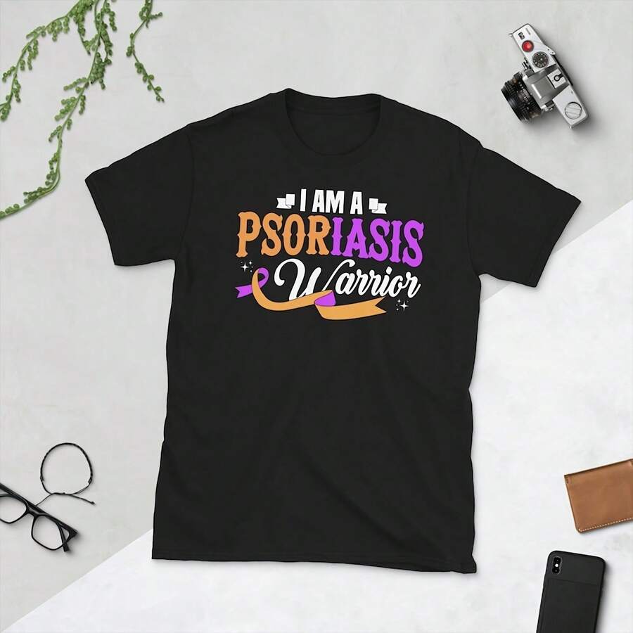 Soy un guerrero de la psoriasis, psoriasis, concientización sobre la psoriasis, guerrero de la psoriasis, puerto de la psoriasis, mes de concientización sobre la psoriasis, luchador contra la psoriasis - Negro 2 - Ver 1