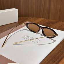 1副猫眼结节脚链时尚女式眼镜，豹纹波西米亚风PC（聚碳酸酯）材质，四季皆宜 - 彩色 - 查看 7