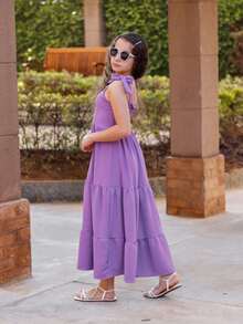 TRES MARIAS LONG STRAP DRESS FOR CHILDREN/ YOUTHS/ GIRLS - Lila Púrpura - Ver 3