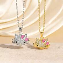 SANRIO 1pc New Hello Kitty Necklace, Sweet & Cute Women's Pendant, High-End Feel, Fashionable, Versatile, Luxury Choker Necklace, Suitable For Valentine's Day, Wedding, Travel, Birthday, New Year Gift - Cartoon - View 3