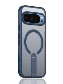 奢华磁吸无线充电磨砂支架混合手机壳，适用于 Pixel 10/9 Pro XL/9A 5G，时尚创意支架保护套 - 藍色 - 查看 2