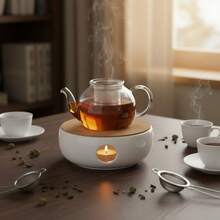 1pc Ceramic Tea Warmer Heater For Home Restaurant Hotel Use With Heating And Insulation Function - Multicolor - View 5