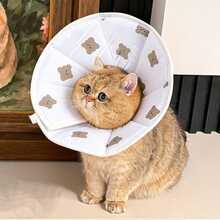 伊丽莎白可爱小熊加深宠物头套，猫咪绝育术后保护罩，防水狗狗颈圈 - 彩色 - 查看 4