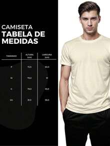 Men's T-Shirt, 100% Cotton, Palms Print - 米色 - 查看 7
