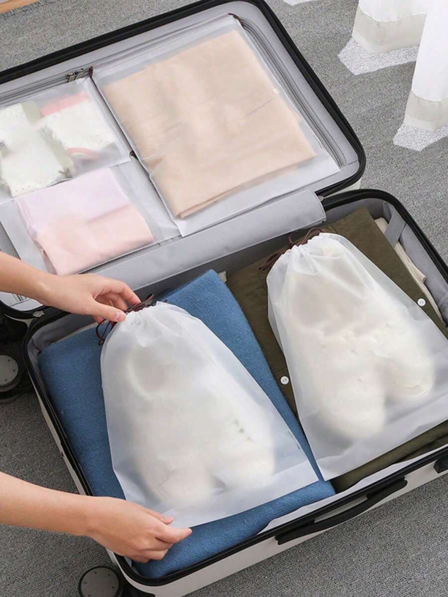 10 chiếc túi dây rút, bán sỉ túi nhựa mờ trong suốt dùng đựng đồ lót, giày dép du lịch, quần áo, đồ dùng gia đình, túi đóng gói, túi đựng đồ, túi đựng mỹ phẩm, son môi, túi đựng đồ đa năng di động, là túi mua sắm lý tưởng, món quà hoàn hảo cho mùa tựu trường, đi biển, ven biển. - Nhiều màu - Xem 1