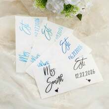 Personalized Waterproof Bride Heart-Shaped Wedding Shoe Stickers, Customizable Text And Date, Glitter Name And Phrase Stickers, High Heels Wedding Anniversary Gift For Bride And Bridesmaids - Multicolor - View 5